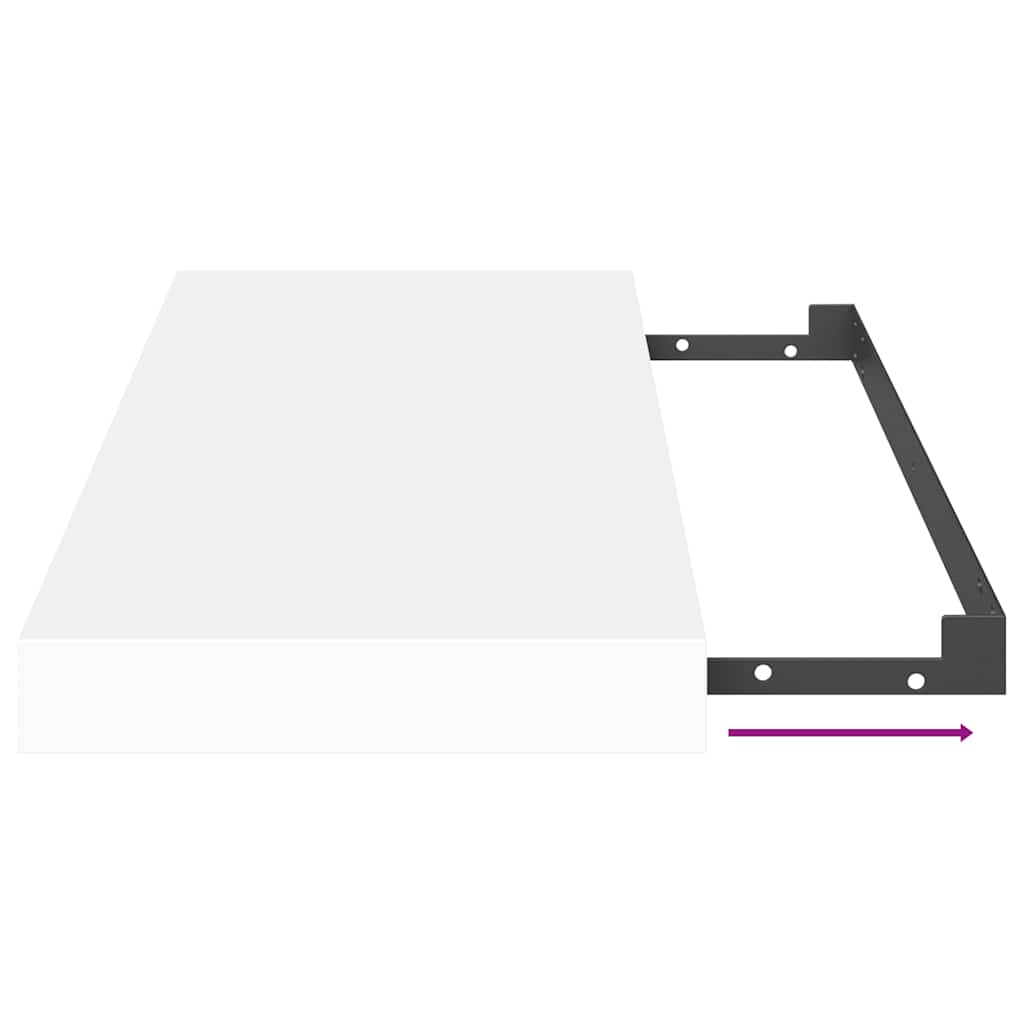 Ράφια Τοίχου 2 τεμ. Άσπρα 50x23x3,8 εκ. MDF - Pakobazaar