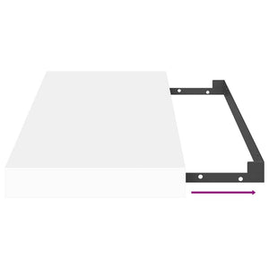 Ράφια Τοίχου 2 τεμ. Άσπρα 50x23x3,8 εκ. MDF - Pakobazaar