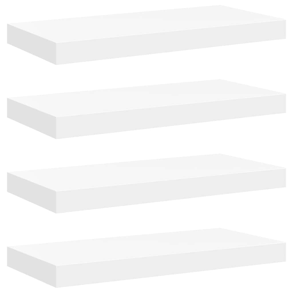 Ράφια Τοίχου 4 τεμ. Λευκά 50 x 23 x 3,8 εκ. MDF