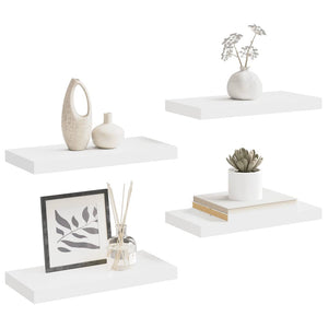 Ράφια Τοίχου 4 τεμ. Λευκά 50x23,5x3,8 εκ. MDF