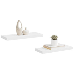 Ράφια Τοίχου 2 τεμ. Άσπρα 60 x 23,5 x 3,8 εκ. MDF