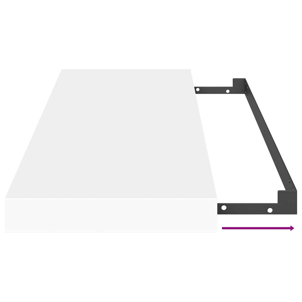 Ράφια Τοίχου 2 τεμ. Άσπρα 60 x 23,5 x 3,8 εκ. MDF