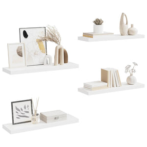 Ράφια Τοίχου 4 τεμ. Άσπρα 80x23,5x3,8 εκ. MDF