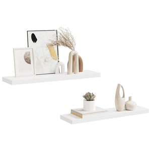 Ράφια Τοίχου 2 τεμ. Άσπρα 90x23,5x3,8 εκ. MDF - Pakobazaar