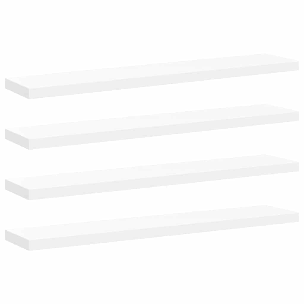 Ράφια Τοίχου 4 τεμ. Άσπρα 120x23,5x3,8 εκ. MDF