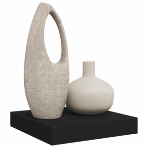 Ράφι Τοίχου Μαύρο 23x23,5x3,8 εκ. MDF