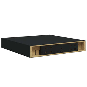 Ράφια Τοίχου 2 τεμ. Μαύρα 23x23,5x3,8 εκ. MDF