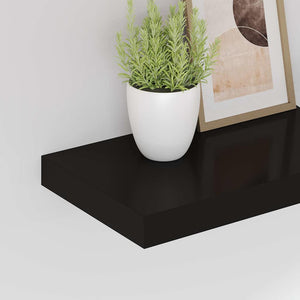 Ράφια Τοίχου 2 τεμ. Μαύρα 40x23x3,8 εκ. MDF - Pakobazaar