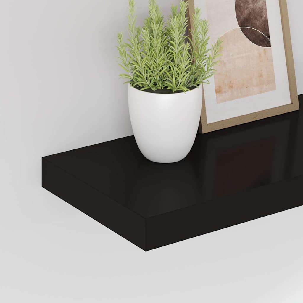 Ράφι Τοίχου Μαύρο 50x23,5x3,8 εκ. MDF