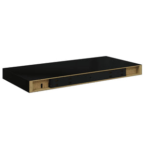 Ράφι Τοίχου Μαύρο 50x23,5x3,8 εκ. MDF