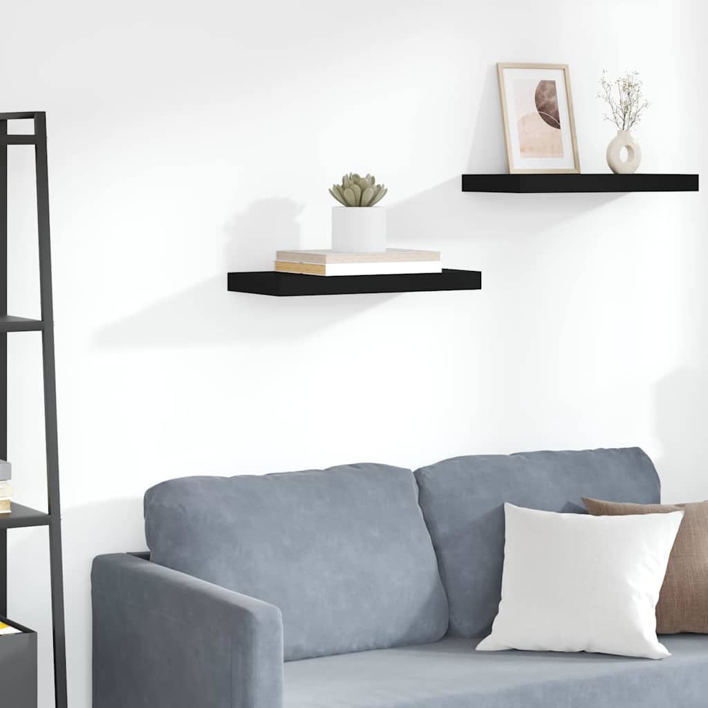 Ράφι Τοίχου Μαύρο 50x23,5x3,8 εκ. MDF