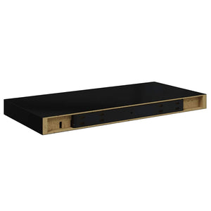 Ράφια Τοίχου 2 τεμ. Μαύρα 50x23,5x3,8 εκ. MDF