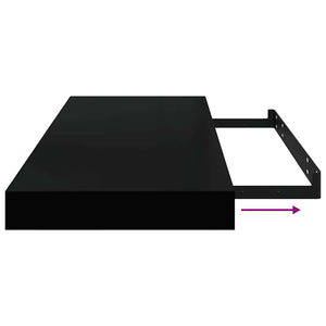 Ράφι Τοίχου Μαύρο 60 x 23,5 x 3,8 εκ. MDF