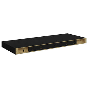 Ράφια Τοίχου 2 τεμ. Μαύρα 60x23,5x3,8 εκ. MDF - Pakobazaar