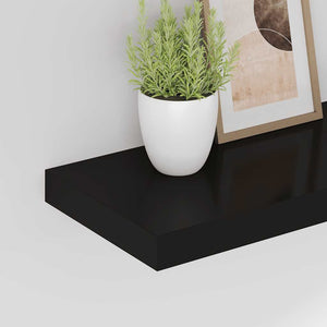 Ράφια Τοίχου 4 τεμ. Μαύρα 60x23,5x3,8 εκ. MDF