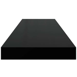 Ράφι Τοίχου Μαύρο 80x23,5x3,8 εκ. MDF