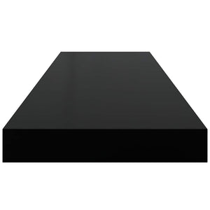 Ράφια Τοίχου 2 τεμ. Μαύρα 80x23,5x3,8 εκ. MDF