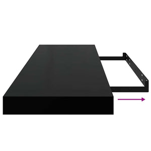 Ράφια Τοίχου 4 τεμ. Μαύρα 80x23,5x3,8 εκ. MDF