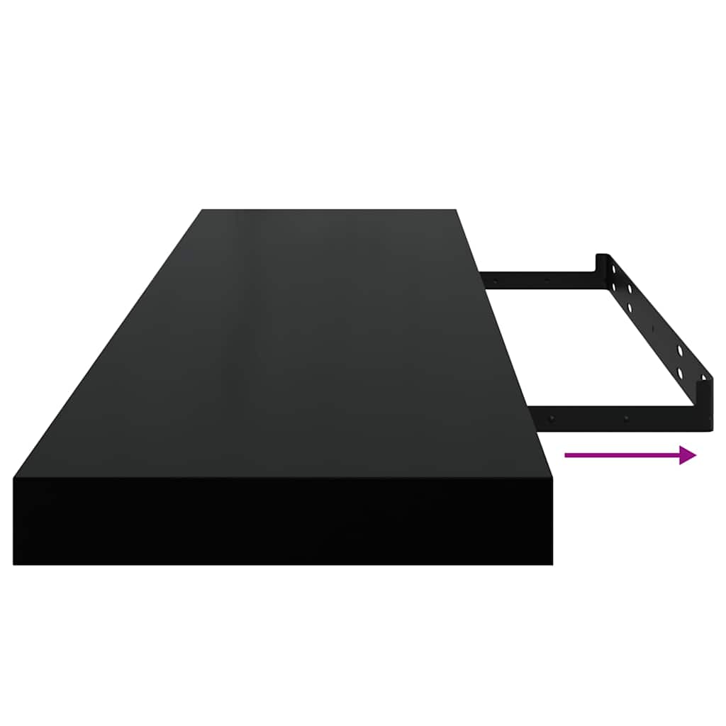 Ράφι Τοίχου Μαύρο 90 x 23,5 x 3,8 εκ. MDF - Pakobazaar