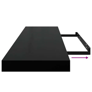Ράφια Τοίχου 4 τεμ. Μαύρα 90x23,5x3,8 εκ. MDF