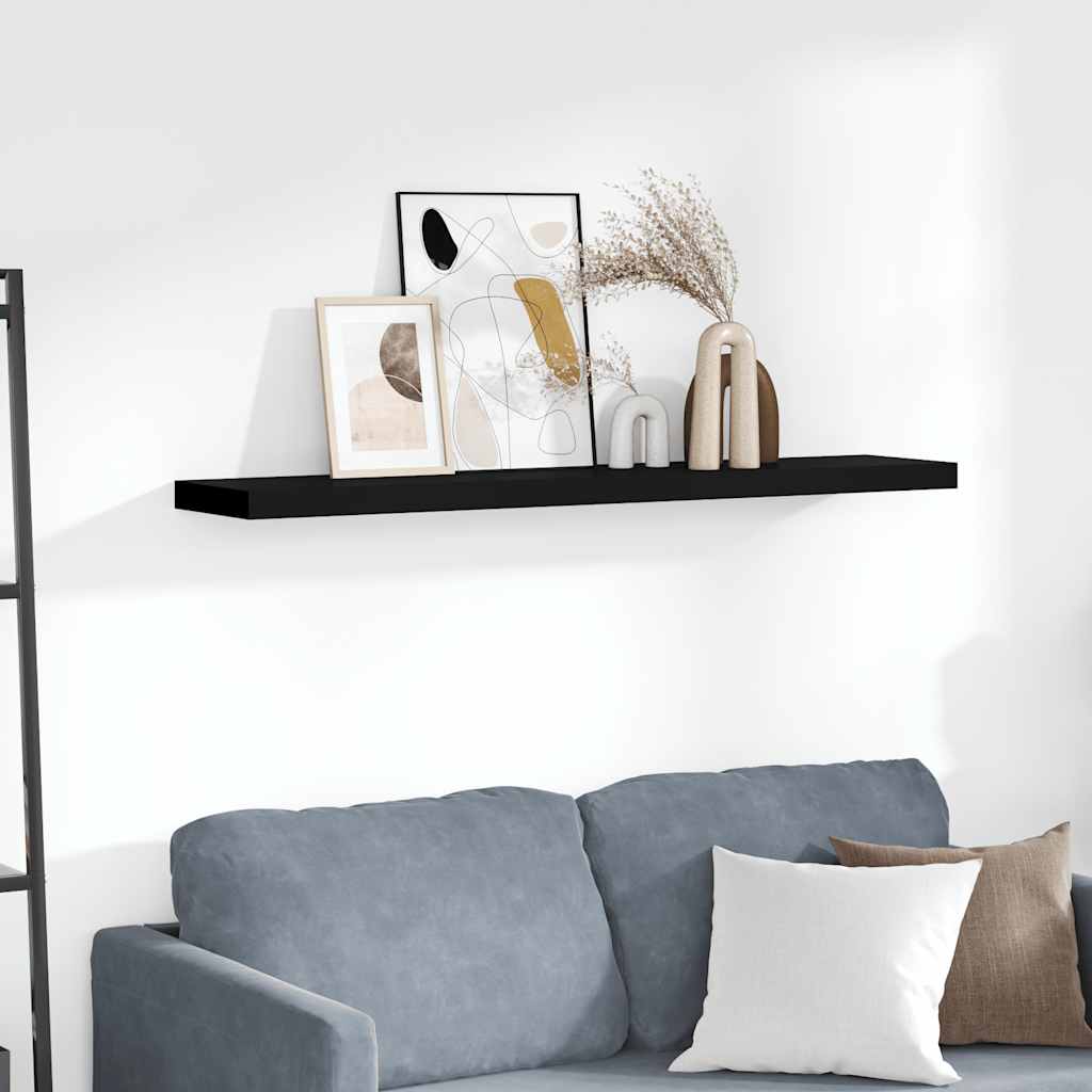 Ράφι Τοίχου Μαύρο 120x23,5x3,8 εκ. MDF - Pakobazaar