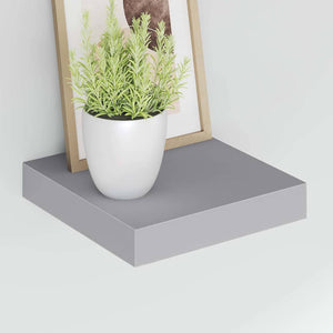Ράφια Τοίχου 2 τεμ. Γκρι 23x23,5x3,8 εκ. MDF
