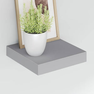 Ράφια Τοίχου 4 τεμ. Γκρι 23x23,5x3,8 εκ. MDF