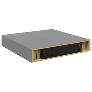 Ράφια Τοίχου 4 τεμ. Γκρι 23x23,5x3,8 εκ. MDF