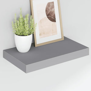 Ράφια Τοίχου 2 τεμ. Γκρι 40x23,5x3,8 εκ. MDF