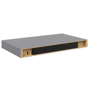 Ράφια Τοίχου 2 τεμ. Γκρι 40x23,5x3,8 εκ. MDF