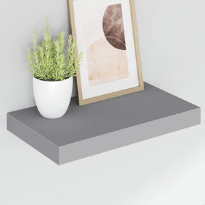 Ράφια Τοίχου 4 τεμ. Γκρι 40x23,5x3,8 εκ. MDF