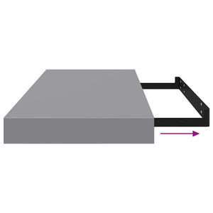 Ράφι Τοίχου Γκρι 60x23,5x3,8 εκ. MDF