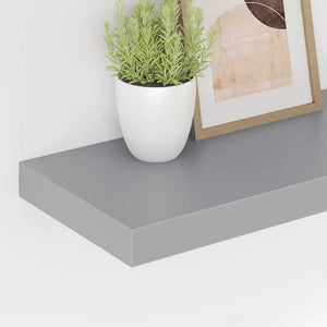 Ράφια Τοίχου 2 τεμ. Γκρι 60 x 23,5 x 3,8 εκ. MDF