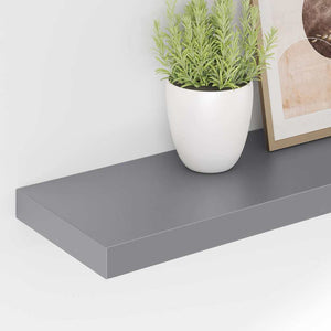 Ράφια Τοίχου 2 τεμ. Γκρι 80x23,5x3,8 εκ. MDF