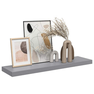 Ράφι Τοίχου Γκρι 90x23,5x3,8 εκ. MDF