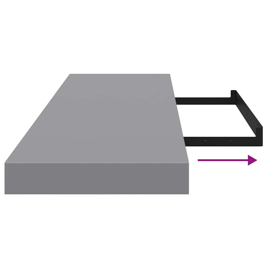 Ράφι Τοίχου Γκρι 90x23,5x3,8 εκ. MDF