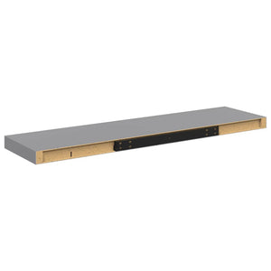 Ράφια Τοίχου 2 τεμ. Γκρι 90x23,5x3,8 εκ. MDF
