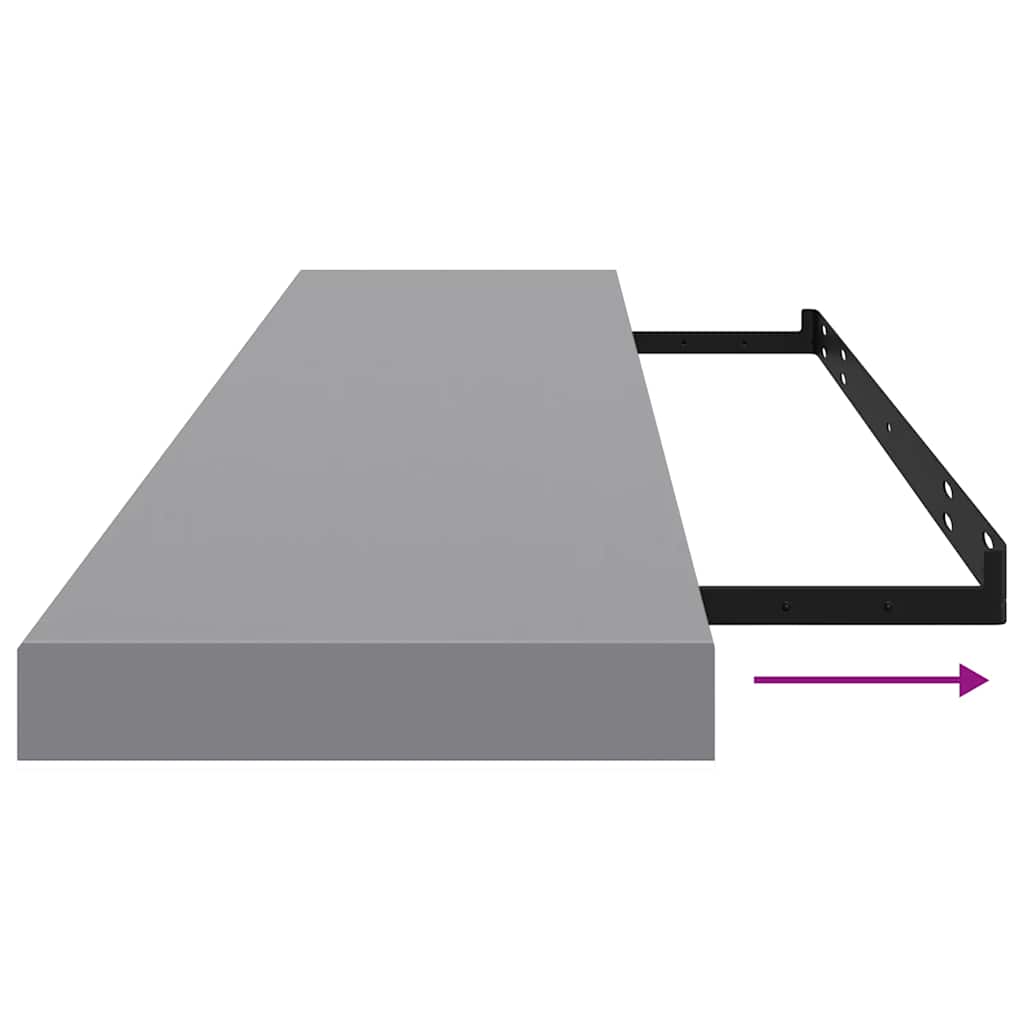 Ράφι Τοίχου Γκρι 120x23,5x3,8 εκ. MDF