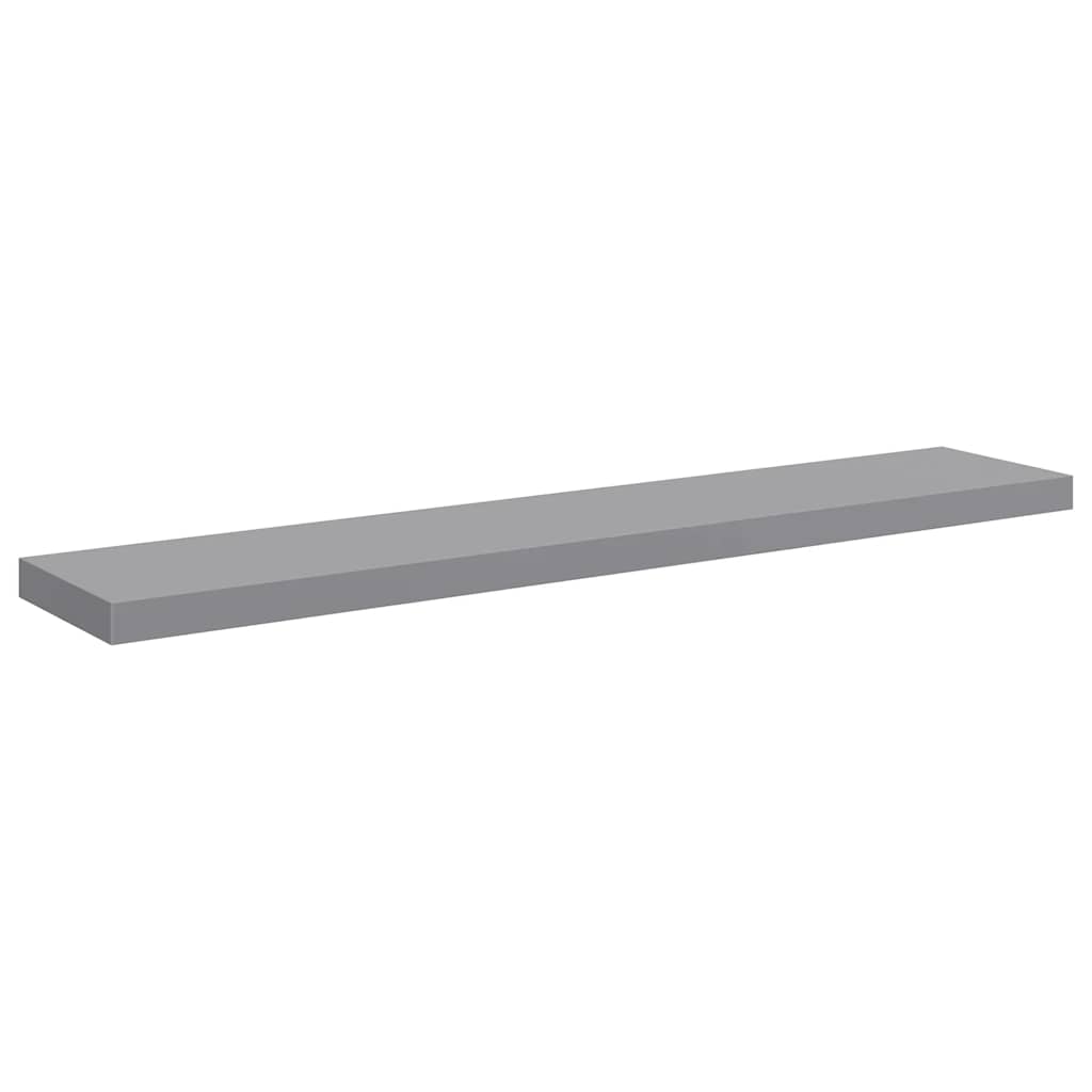Ράφια Τοίχου 2 τεμ. Γκρι 120x23,5x3,8 εκ. MDF - Pakobazaar