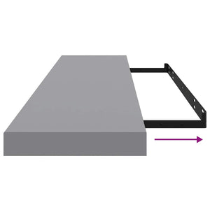 Ράφια Τοίχου 4 τεμ. Γκρι 120x23,5x3,8 εκ. MDF - Pakobazaar