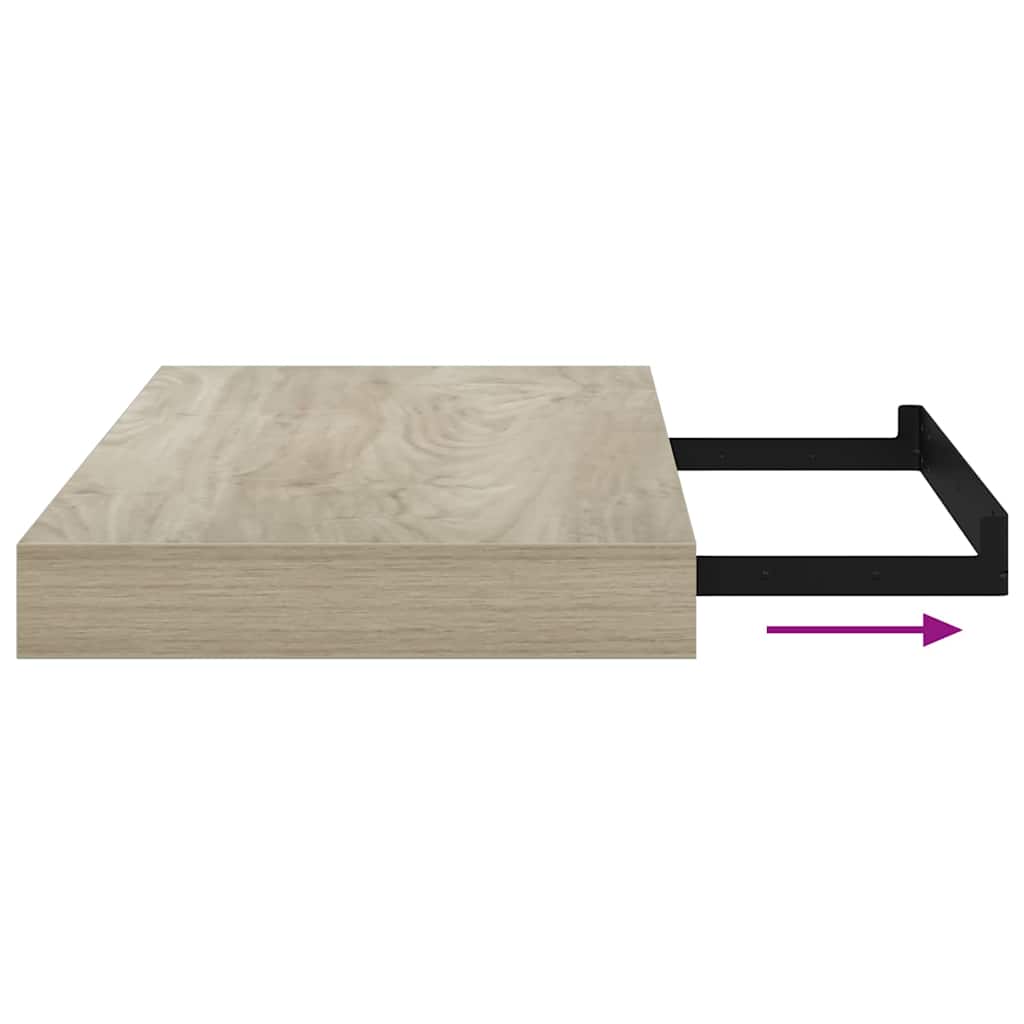 Ράφια Τοίχου 4 τεμ. Χρώμα Δρυός 40x23,5x3,8 εκ. MDF
