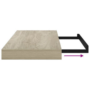 Ράφι Τοίχου Χρώμα Δρυός 50x23,5x3,8 εκ. MDF