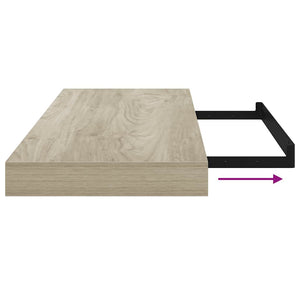 Ράφια Τοίχου 2 τεμ. Χρώμα Δρυός 60x23,5x3,8 εκ. MDF