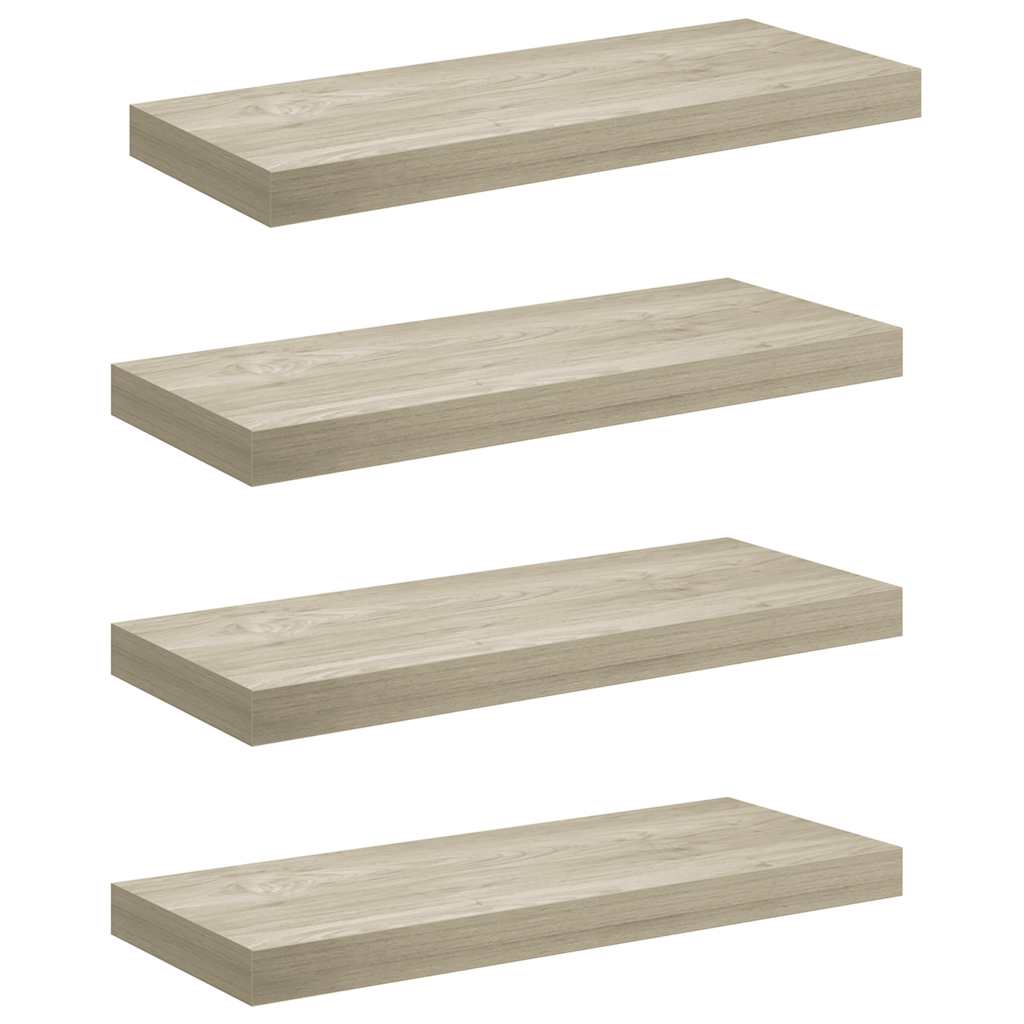 Ράφια Τοίχου 4 τεμ. Χρώμα Δρυός 60x23,5x3,8 εκ. MDF