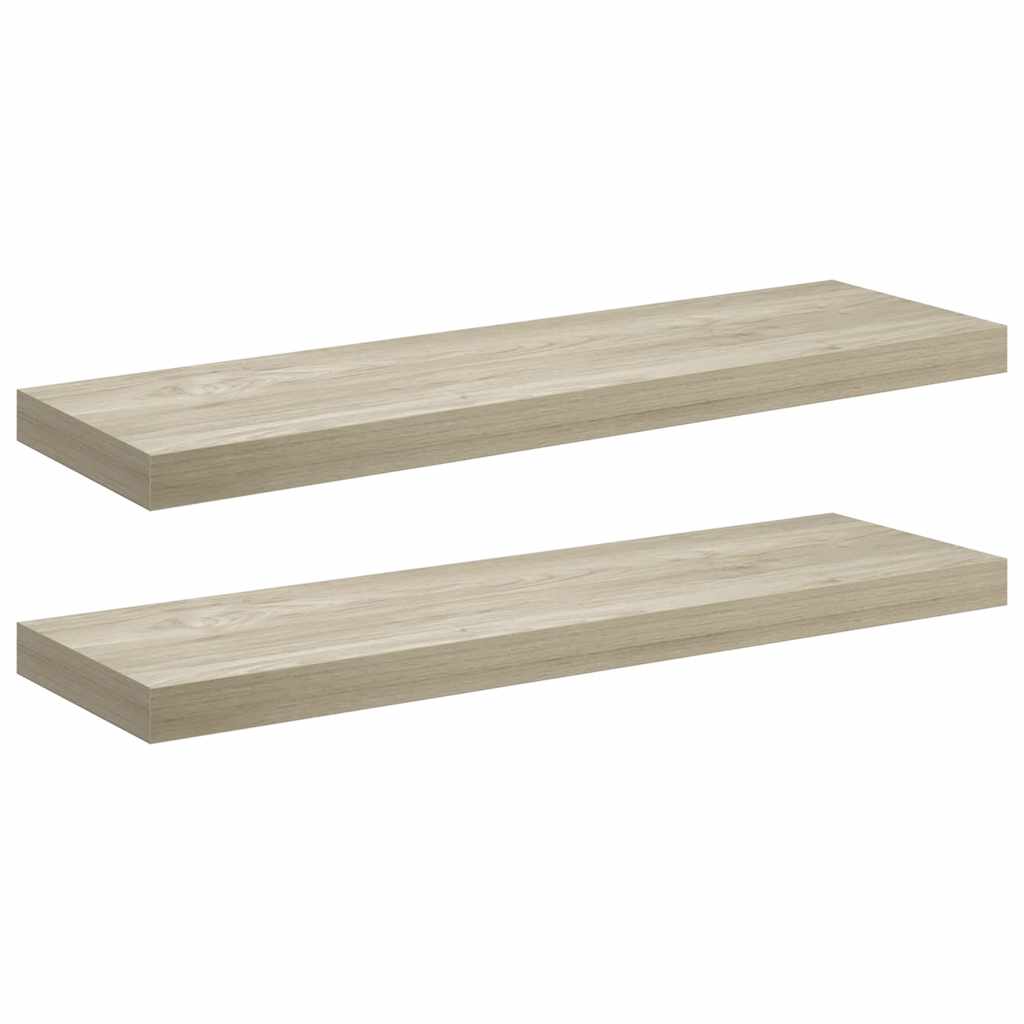 Ράφια Τοίχου 2 τεμ. Χρώμα Δρυός 80x23,5x3,8 εκ. MDF - Pakobazaar