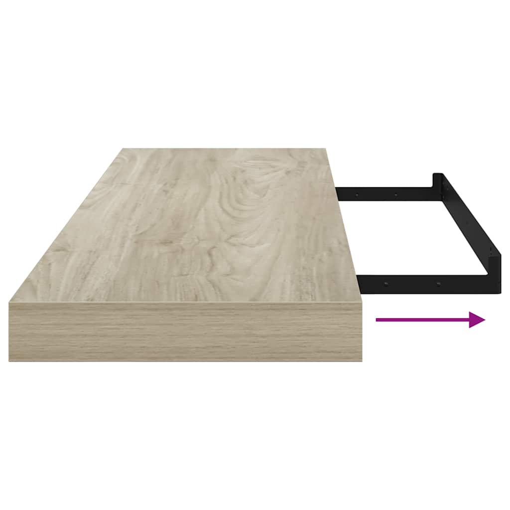 Ράφια Τοίχου 2 τεμ. Χρώμα Δρυός 80x23,5x3,8 εκ. MDF - Pakobazaar