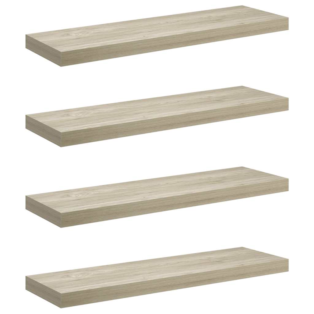 Ράφια Τοίχου 4 τεμ. Χρώμα Δρυός 80 x 23,5 x 3,8 εκ. MDF