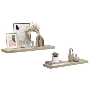 Ράφια Τοίχου 2 τεμ. Χρώμα Δρυός 90x23,5x3,8 εκ. MDF