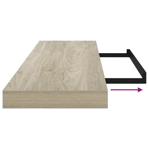 Ράφια Τοίχου 2 τεμ. Χρώμα Δρυός 90x23,5x3,8 εκ. MDF