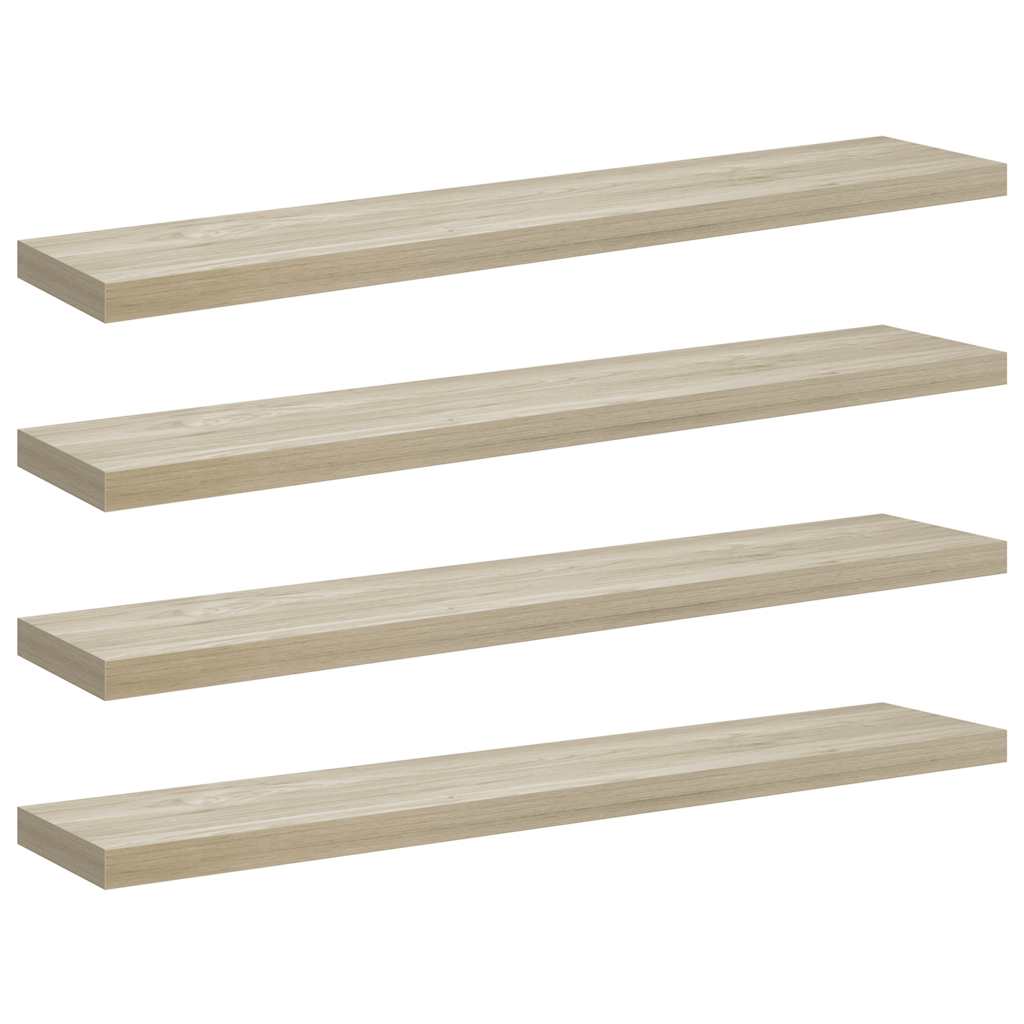 Ράφια Τοίχου 4 τεμ. Χρώμα Δρυός 120 x 23,5 x 3,8 εκ. MDF
